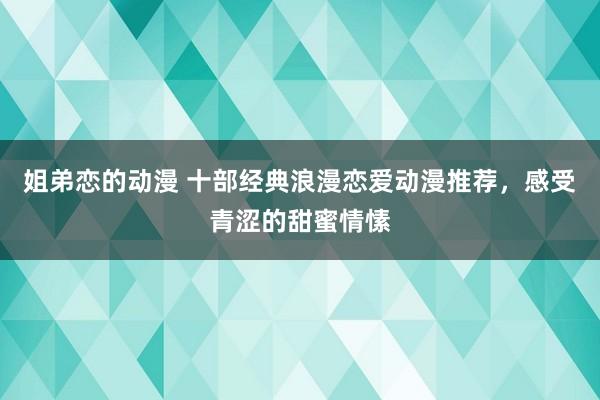 姐弟恋的动漫 十部经典浪漫恋爱动漫推荐，感受青涩的甜蜜情愫